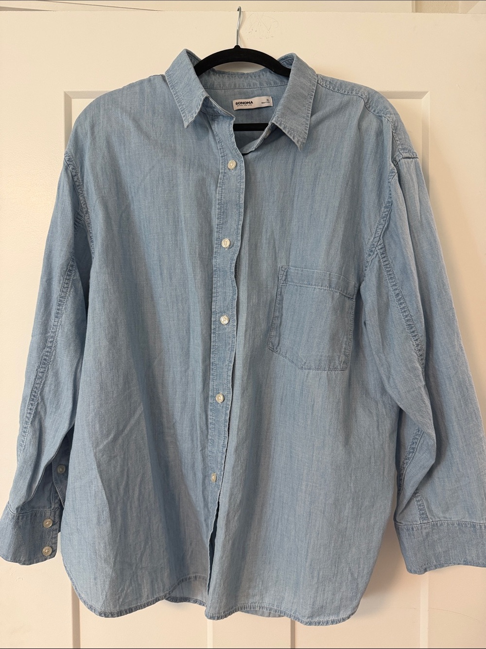Sonoma Light Blue Chambray Button-Down Women's Shirt